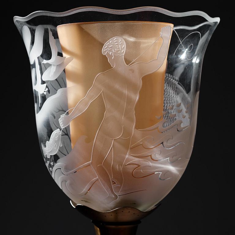 Bo Notini, golvlampa, Glössner & Co, Swedish Modern, 1940-50-tal.