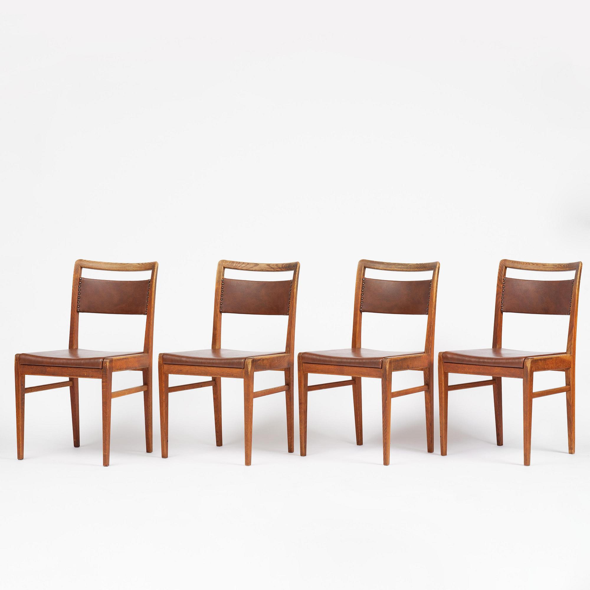 Axel Larsson, a rare set of four chairs, Svenska Möbelfabrikerna, Bodafors, 1940s-50s.