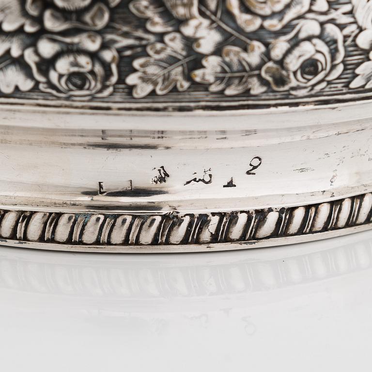 A silver sugar bowl, maker's mark of Henrik Johan Törnroth, Turku 1842.