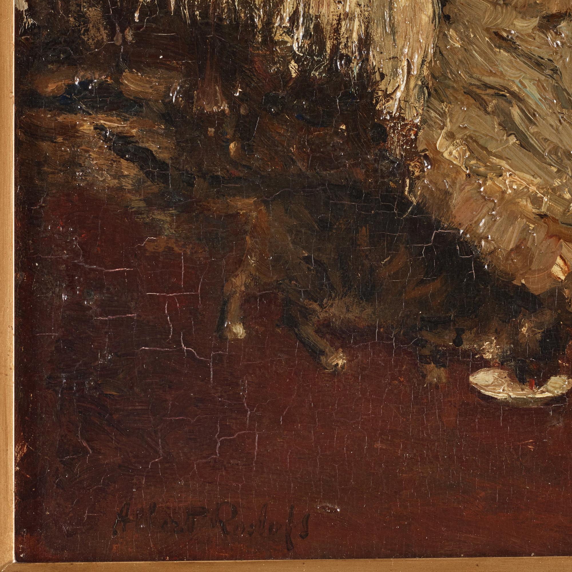 Albert Roelofs, "Dam vid bordet".