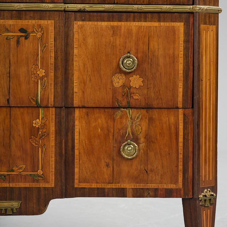 A Gustavian marquetry commode attributed to J. Hultsten (master in Stockholm 1773-94).