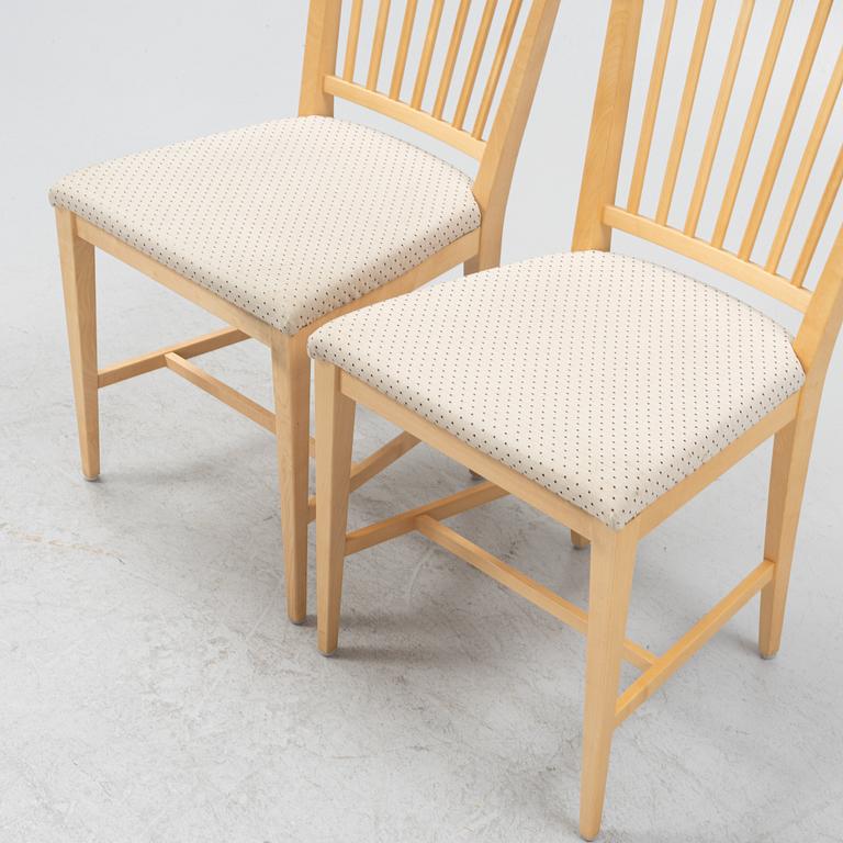 Carl Malmsten, six birch 'Vardags' chairs. Stolab 2006.