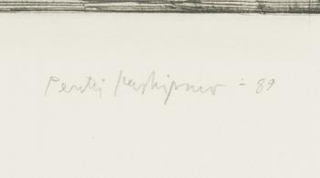 Pentti Kaskipuro, etsnng, torrnål, signerad och daterad -89, numrerad 30/70.