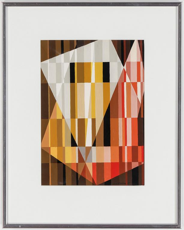 HARRIET EBELING, gouache 4 st. Signerade och daterade -58.