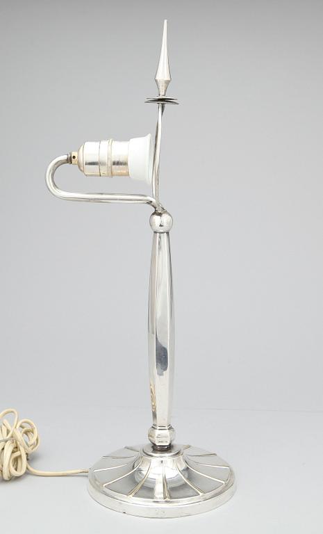 BORDSLAMPA, försilvrad mässing, art deco, 1920/30-tal.