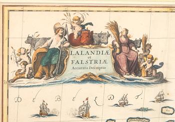 Moses Pitt, after Johannes Janssonius, map of Lolland and Falster, Denmark, London circa 1680.