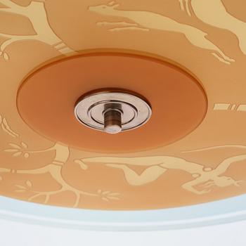 Edward Hald, a "Diana" ceiling lamp model "HD 658/659", Orrefors, 1930s.