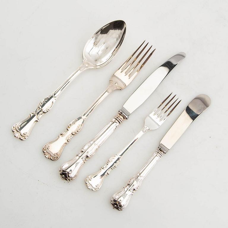 Cutlery 47 pcs "Prince Albert" GAB silver Stockholm 1960s.