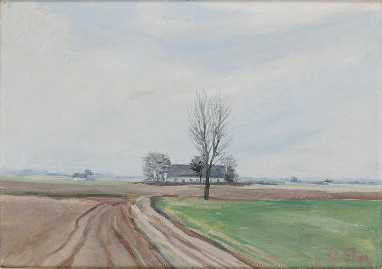 Emil Johanson-Thor, Landskap med hus, Skåne.