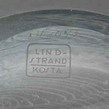 SKÅL, glas, Vicke Lindstrand, Kosta, 1900-talets andra hälft.