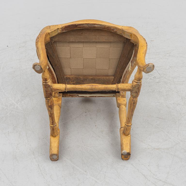 A Swedish rococo chair, later part 18th century.