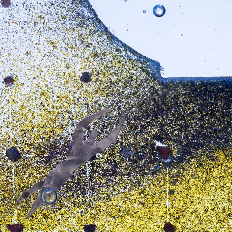 Bertil Vallien, dubbelsidig skulptur, glas, numrerad 23/30, Kosta Boda.