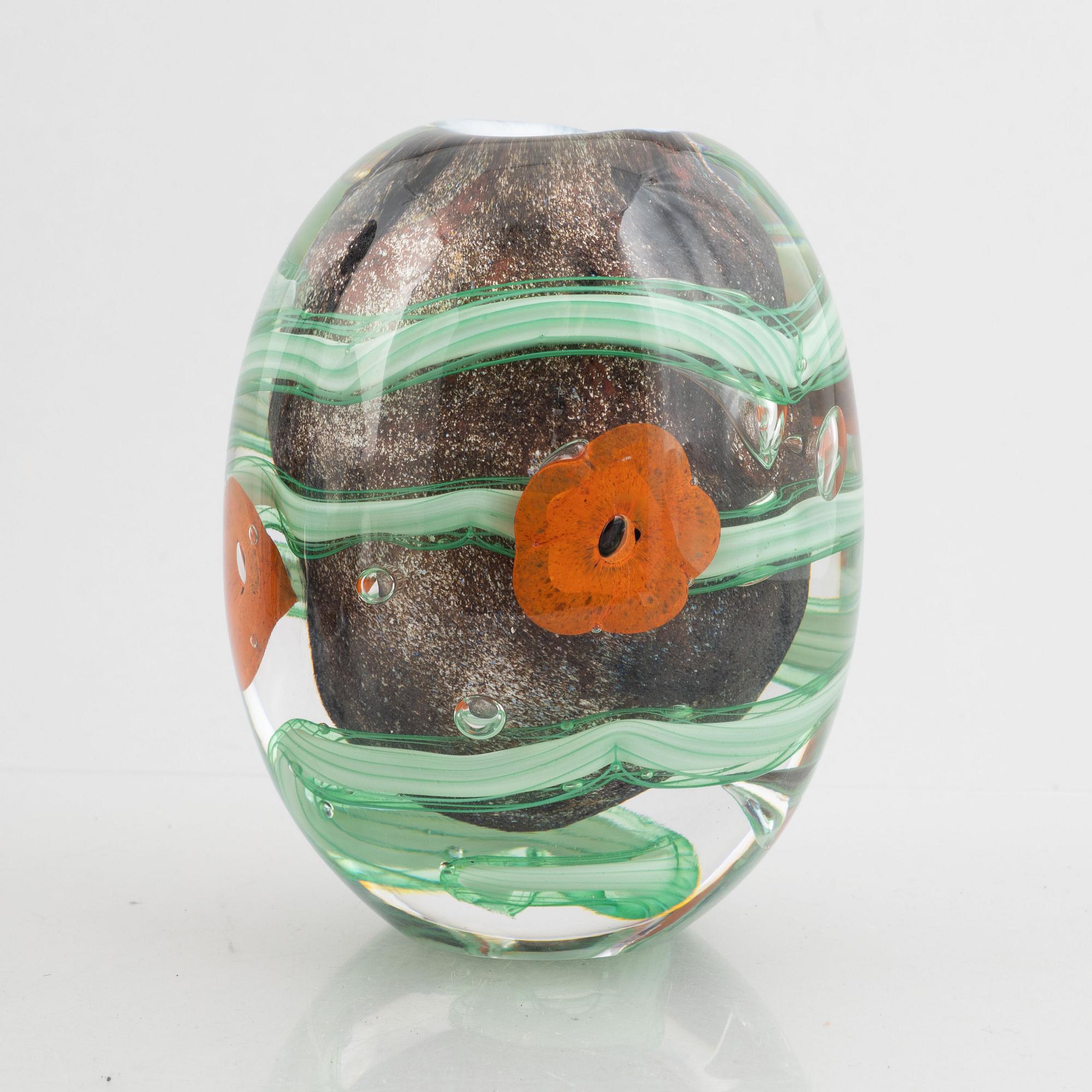Monica Backström, a 'Jord' glass vase, Kosta Boda.
