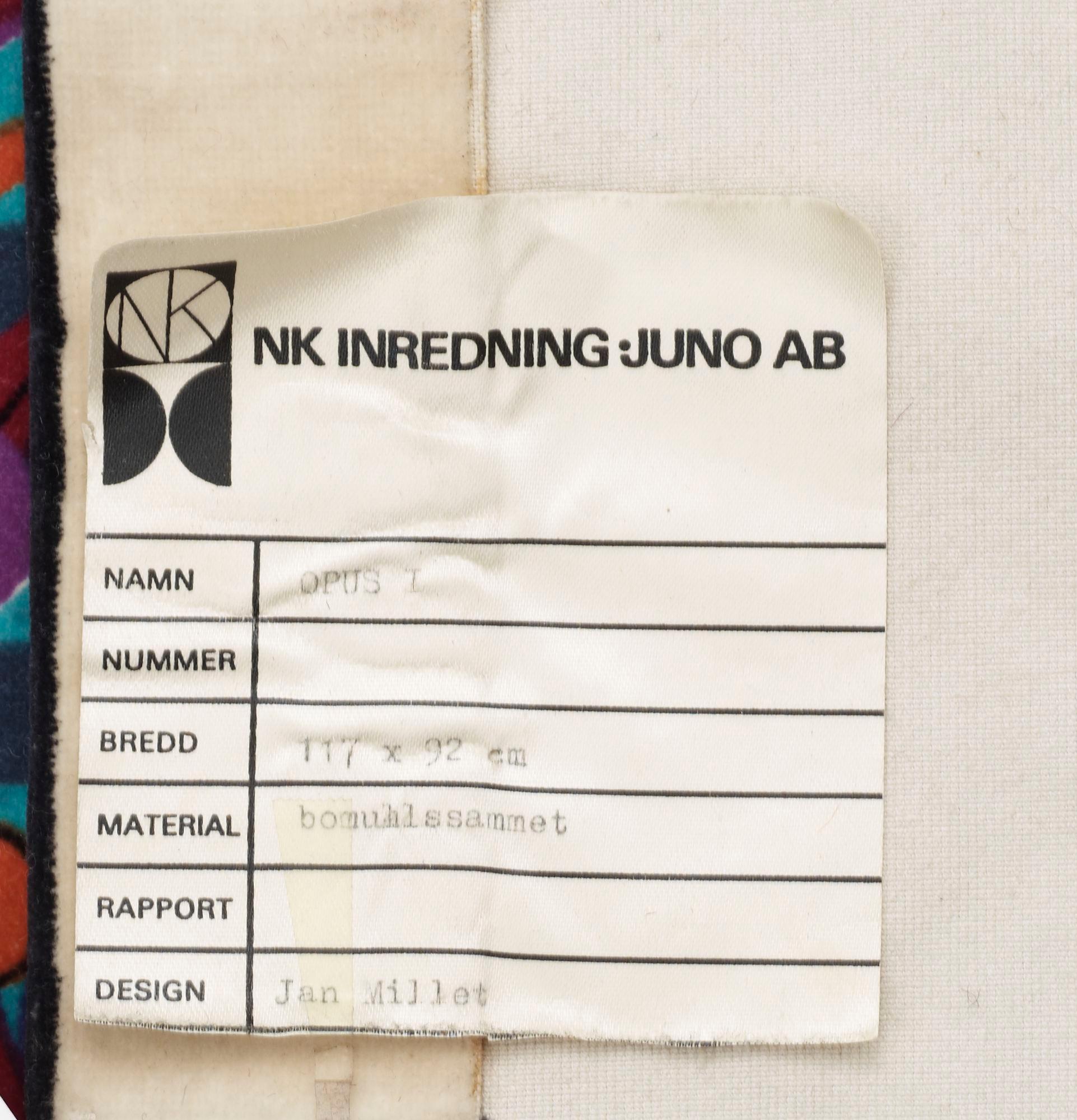 VÄGGBONAD, "Opus1", Jan Millet, NK Inredning Juno AB, 1970-tal.