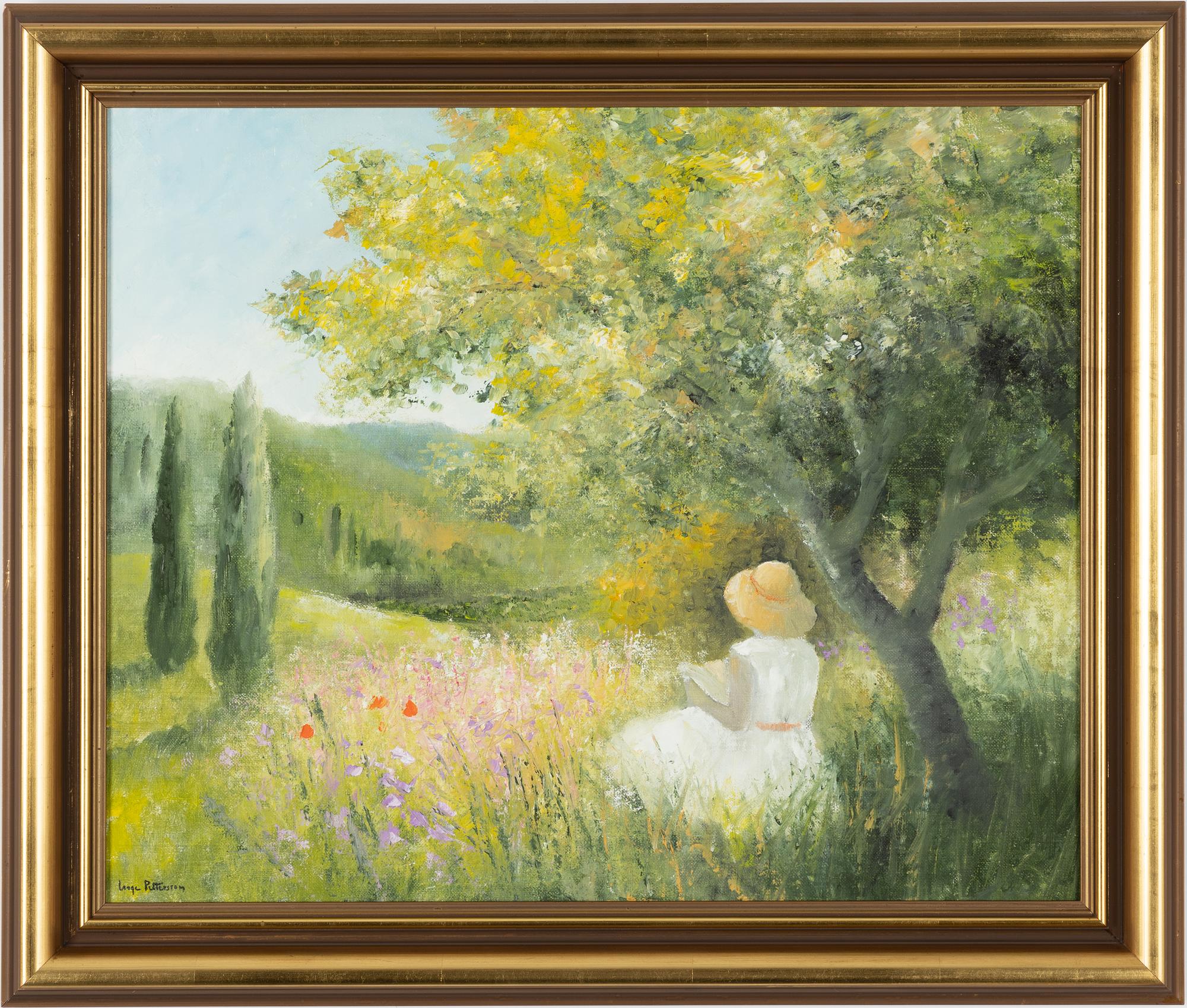 Inge Pettersson, Läsande kvinna vid sommaräng.