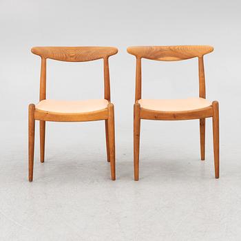 Hans J. Wegner, 6 model "W1" chairs, C.M. Madsens Fabriker, Denmark 1950s.