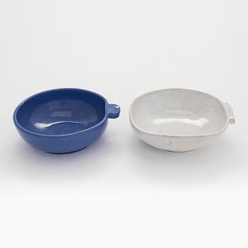 Marita Lybeck, bowls, 2 pcs, red clay, signed ML.