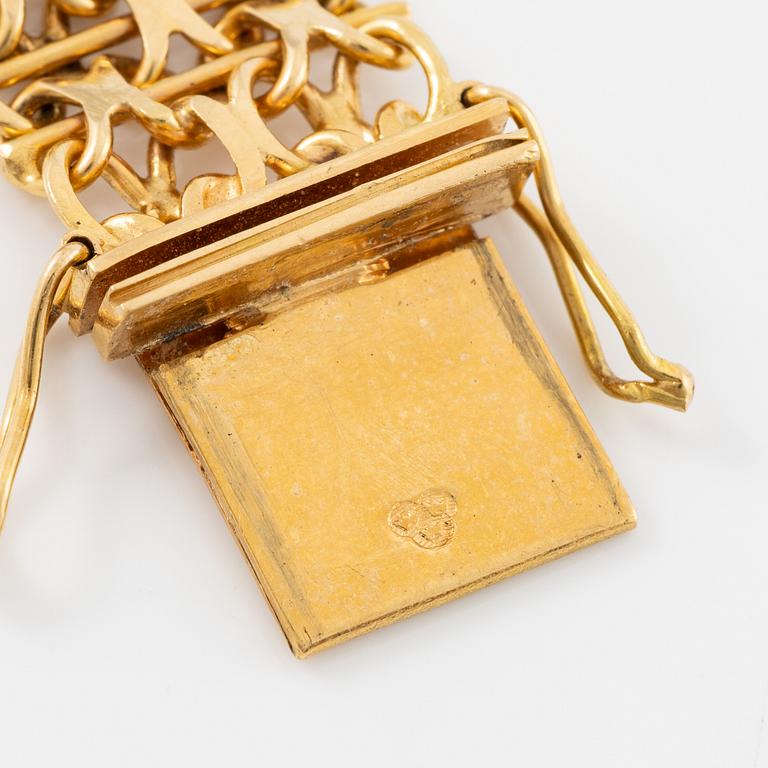 Armband, 18K guld, x-länk.