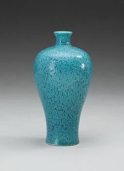 A 'robins egg' glazed Meiping vase, Qing dynasty.