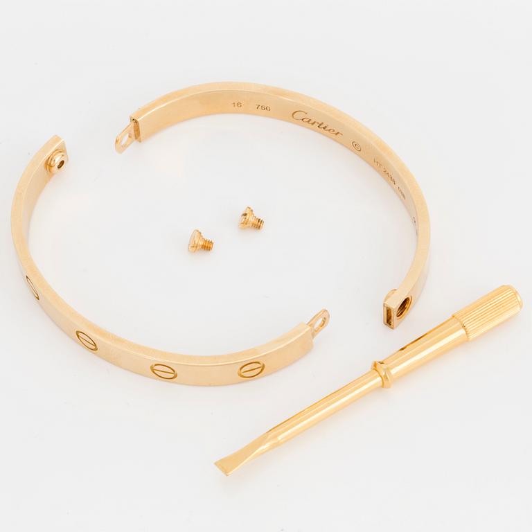 A Cartier 'LOVE' bracelet in 18K gold.