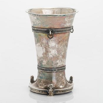 A mid-18th-century parcel-gilt silver beaker, maker's mark of Lorens Stabeus, Stockholm 1751.