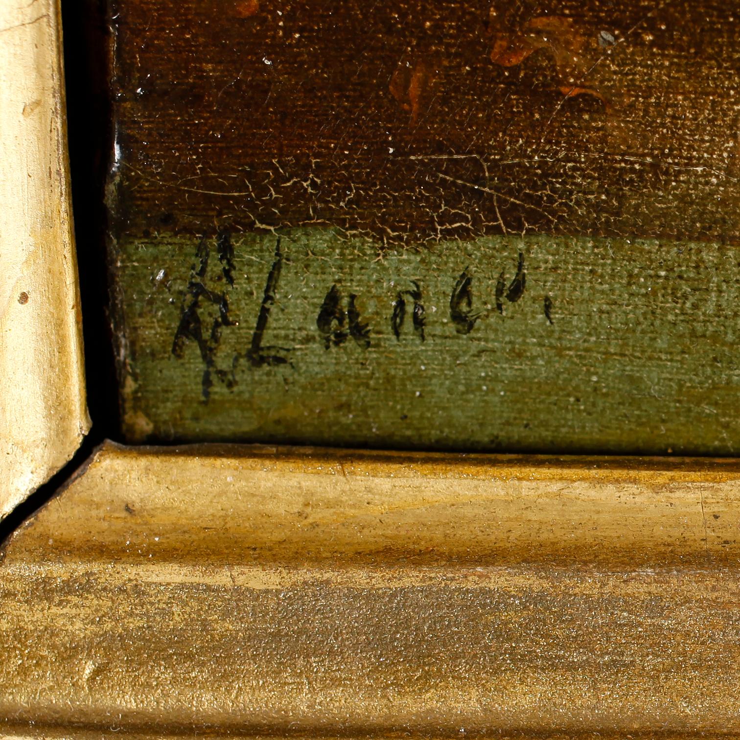 OKÄND KONSTNÄR, olja på duk, signerad Lance, England, 1800-tal.
