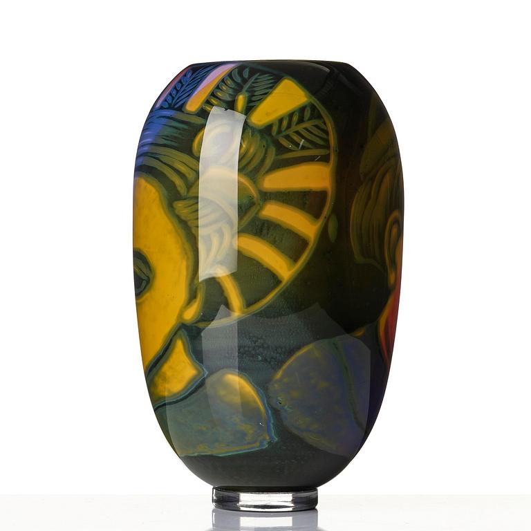 Eva Englund, a unique graal glass vase, Muraya, Sweden 1993.