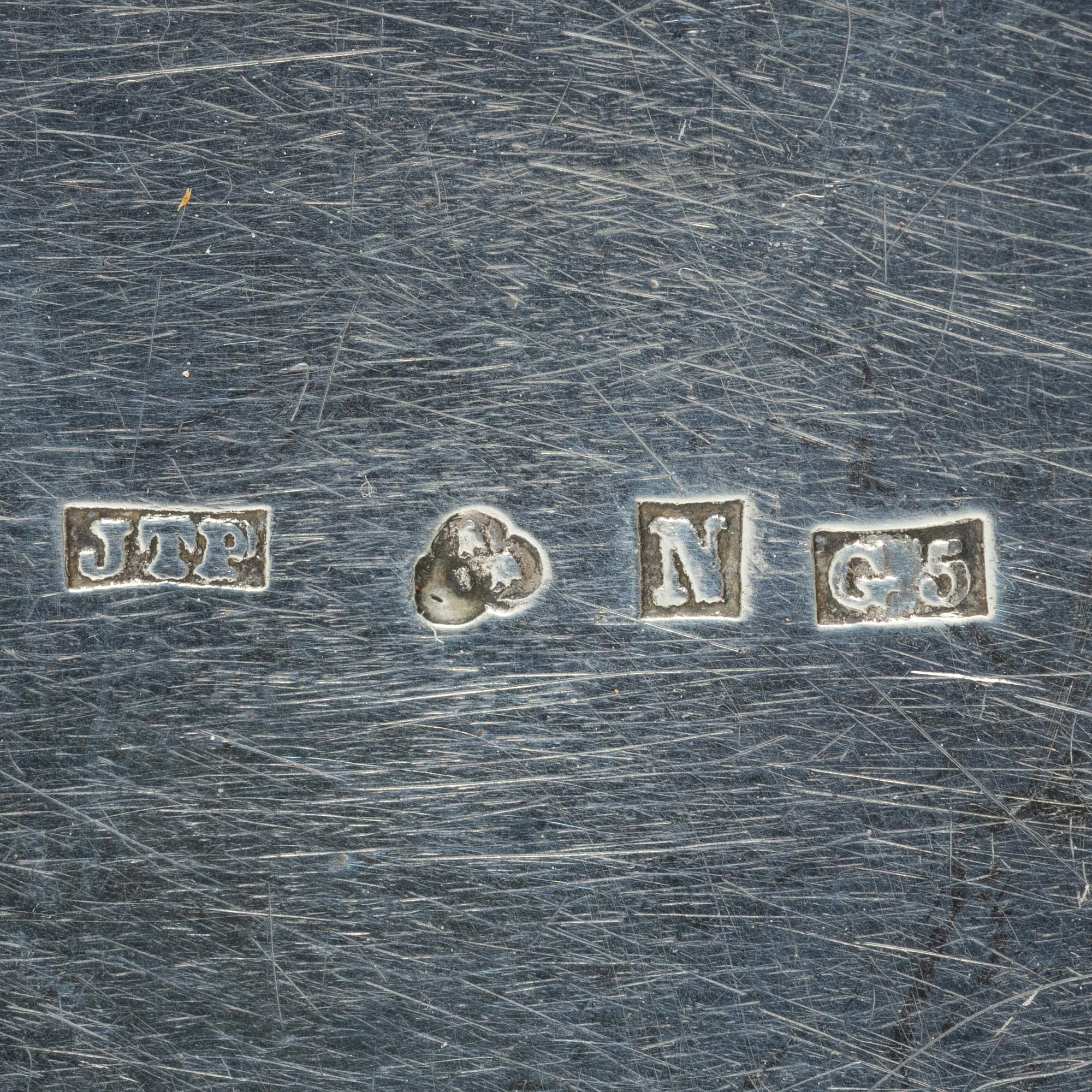 Six 19th century silver boxes.