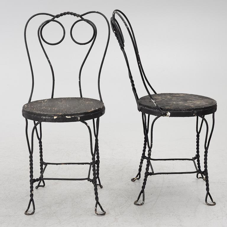 Four garden chairs, mid-20th century.