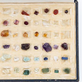 A case with 56 loose gemstones.
