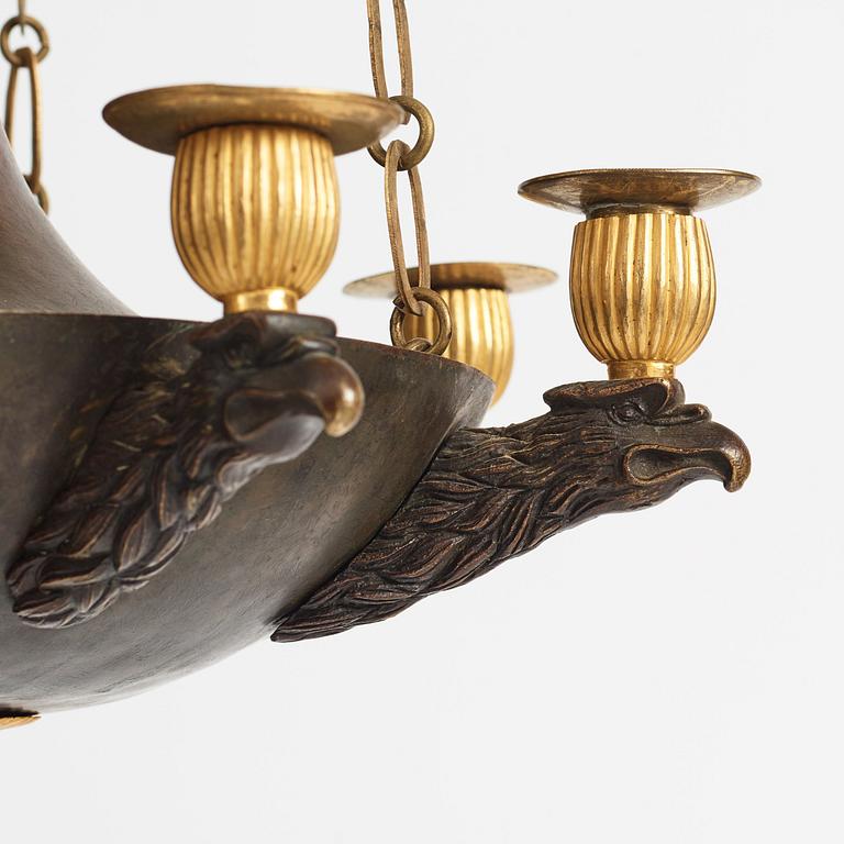A Swedish Empire 19th century eight-light hanging-lamp.