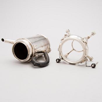 GOTTFRIED DEHIO, Kaffekanna på rechaud, silver, Tallinn, Estland 1847.