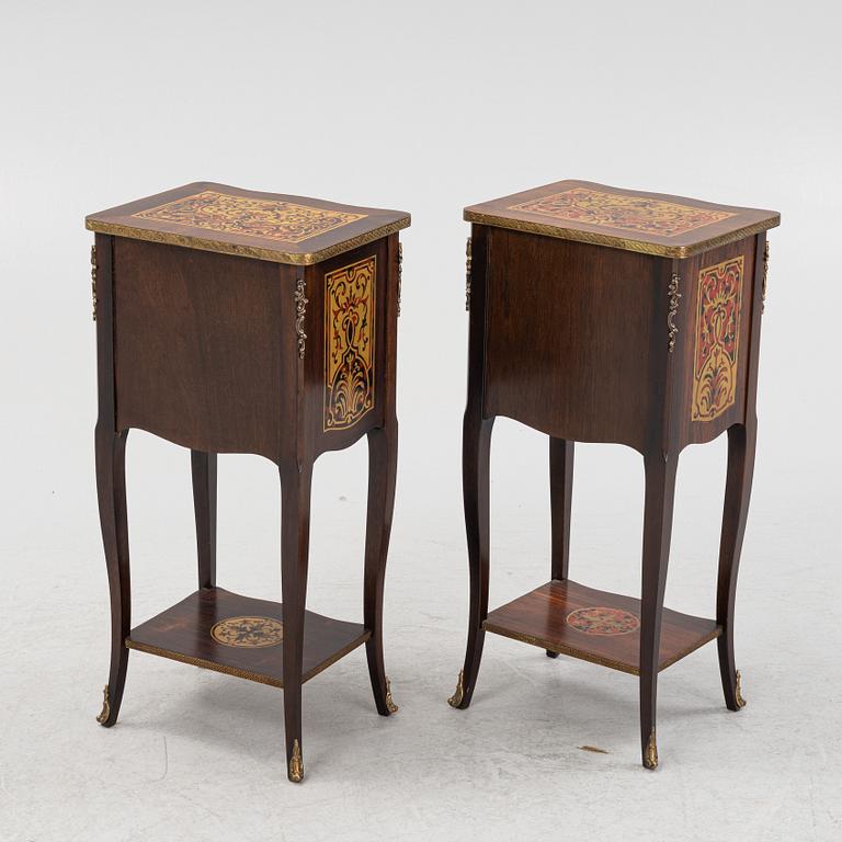 Chests of drawers, a pair, Boulle-Style, third quarter of the 20th Century.