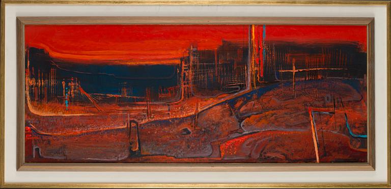 Veikko Takala, öljy levylle, signeerattu ja päivätty-72.