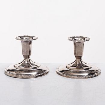 Candelabra, 2+2 pcs, silver, Thorvald Marthinsen Silverware Factory, Tönsberg, Norway, 20th century.