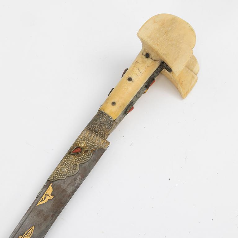 Yataghan, sword with scabbard, Ottoman.