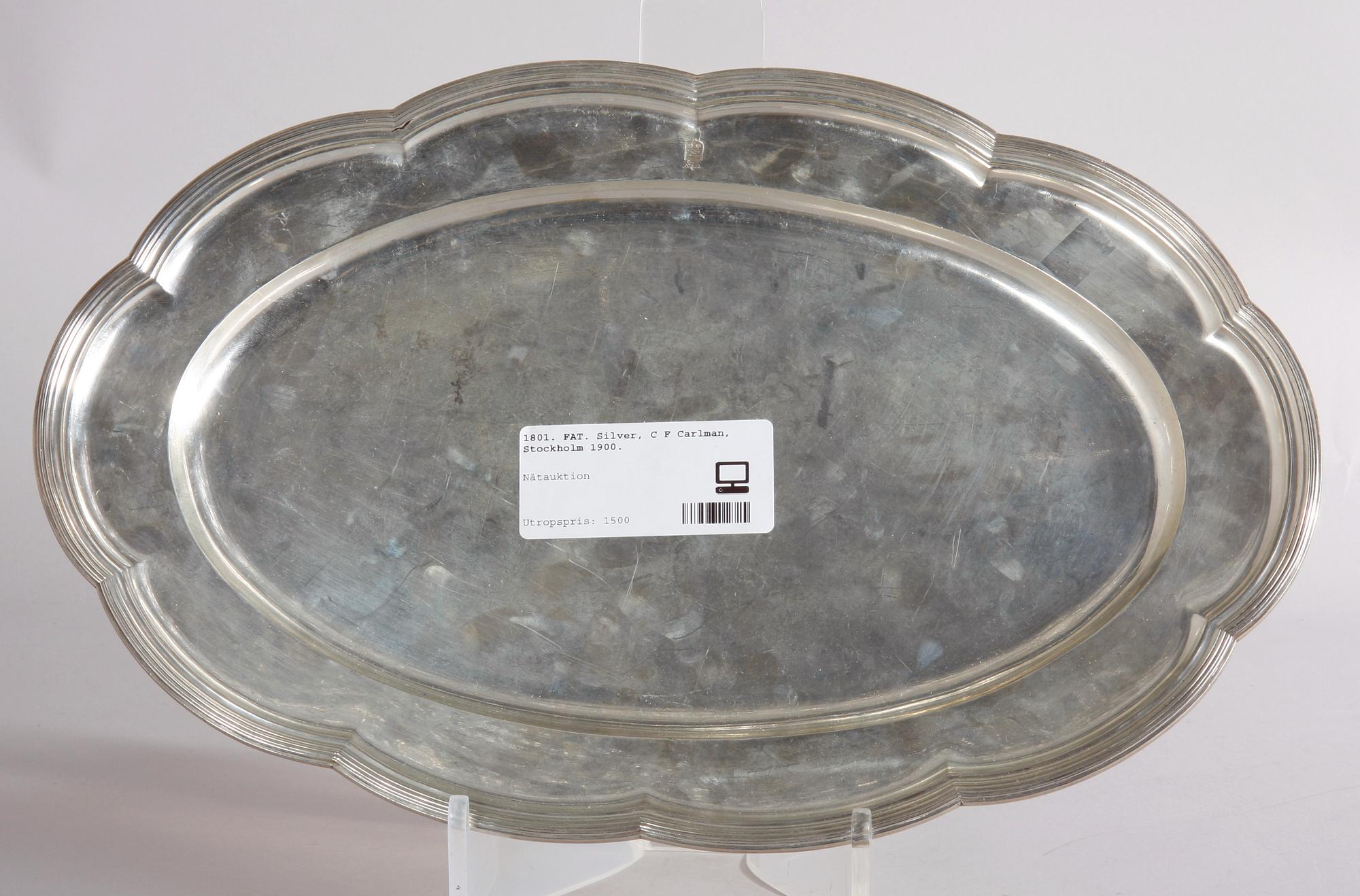 FAT. Silver, C F Carlman, Stockholm 1900.