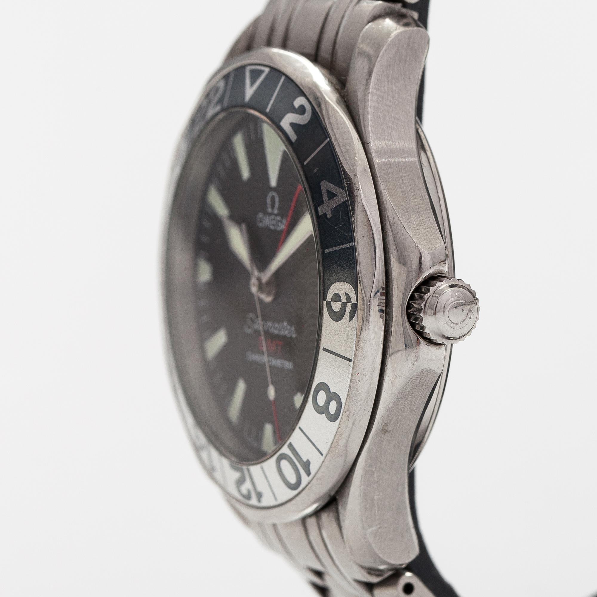 OMEGA Seamaster, GMT, chronometer, rannekello, 41 mm.