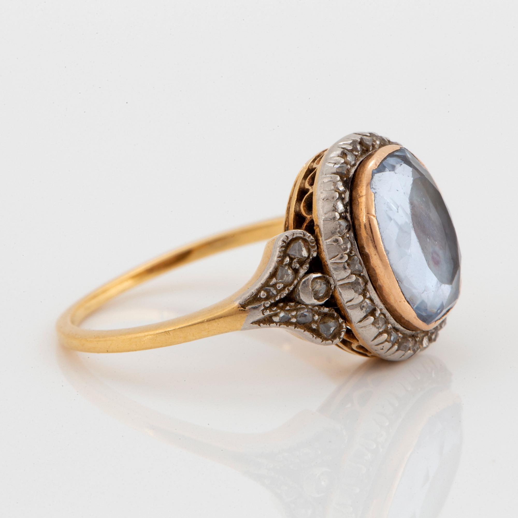 A miniature portrait ring.