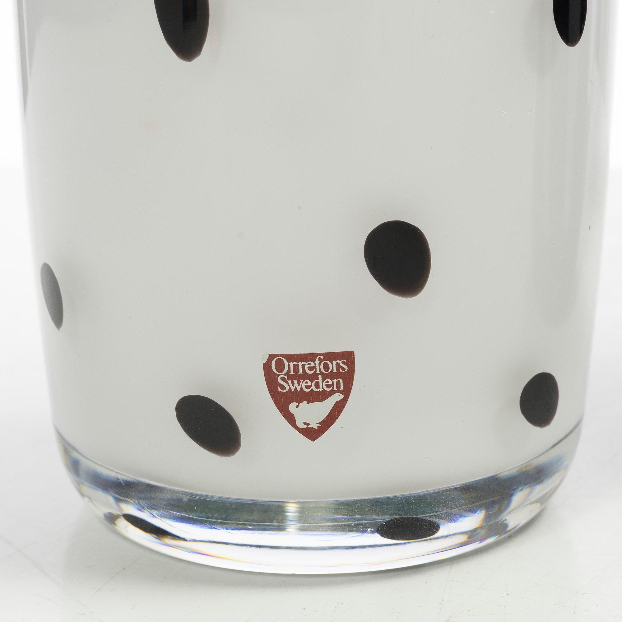 Anne Nilsson, vaser, ett par, glas, Orrefors, 1988-89.