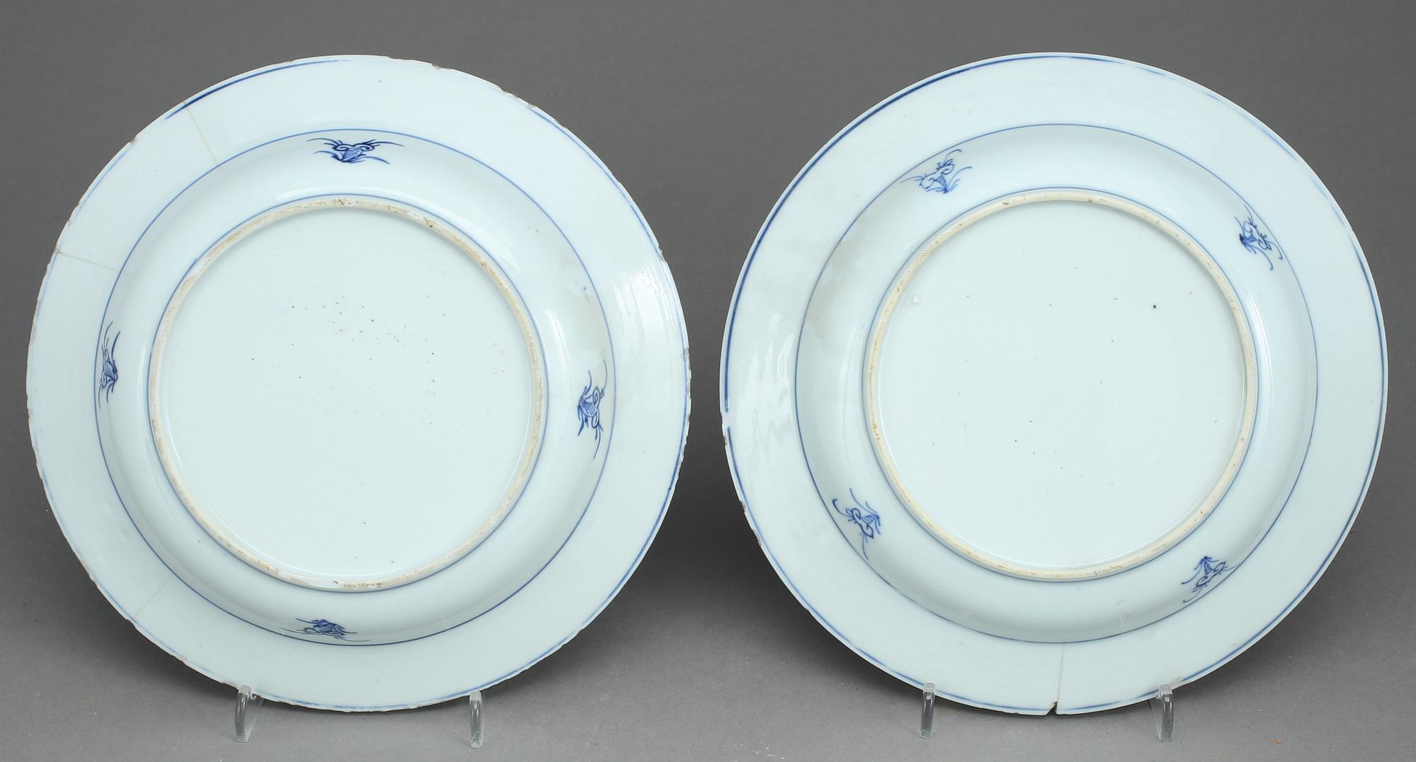 TALLRIKAR, 4 st, porslin, Kina, 1800-tal.