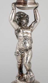 UPPSATSSKÅL, nysilver, WMF, rokokostil, 1900-talets första hälft.