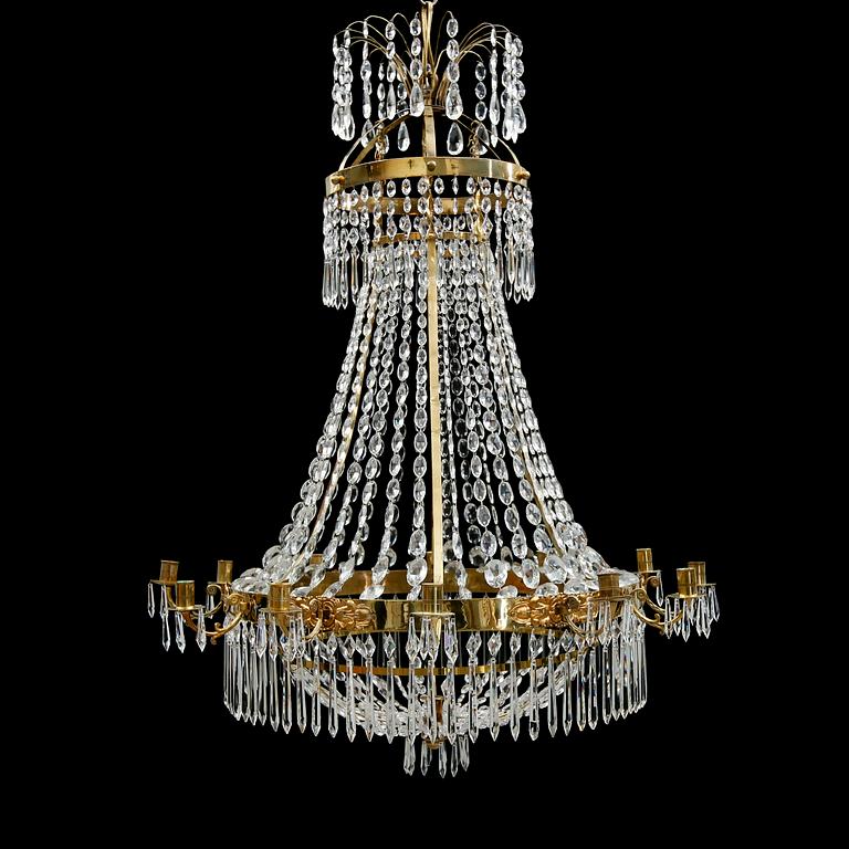 LJUSKRONA, empire, 1800-talets första hälft. Höjd ca 105 cm.