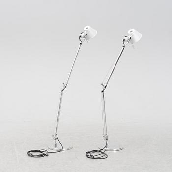 Michele De Lucchi & Giancarlo Fassina, a pair of 'Tolomeo' table lights, Artemide, Italy.