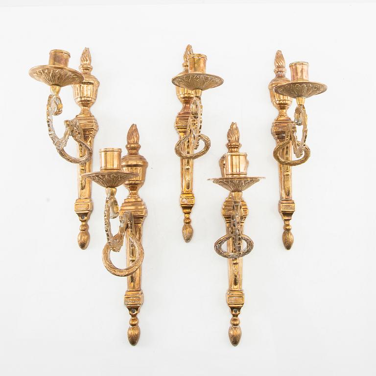 Wall sconces, 5 pcs, "Törne", from IKEA's 18th-century series, 1990s.