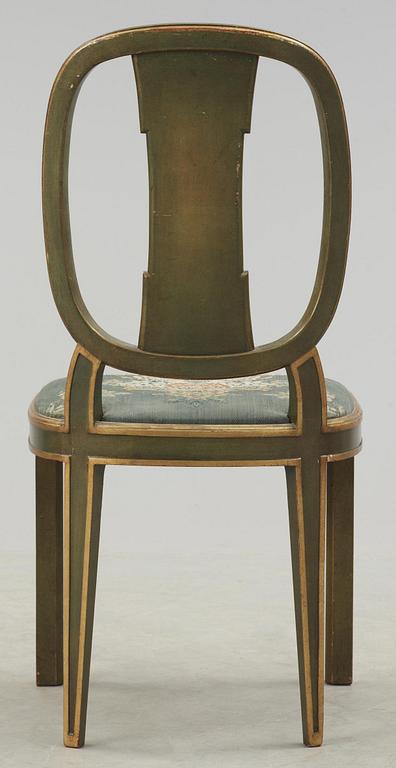 An Otar Hökerberg green lacquered chair, Sweden ca 1925.