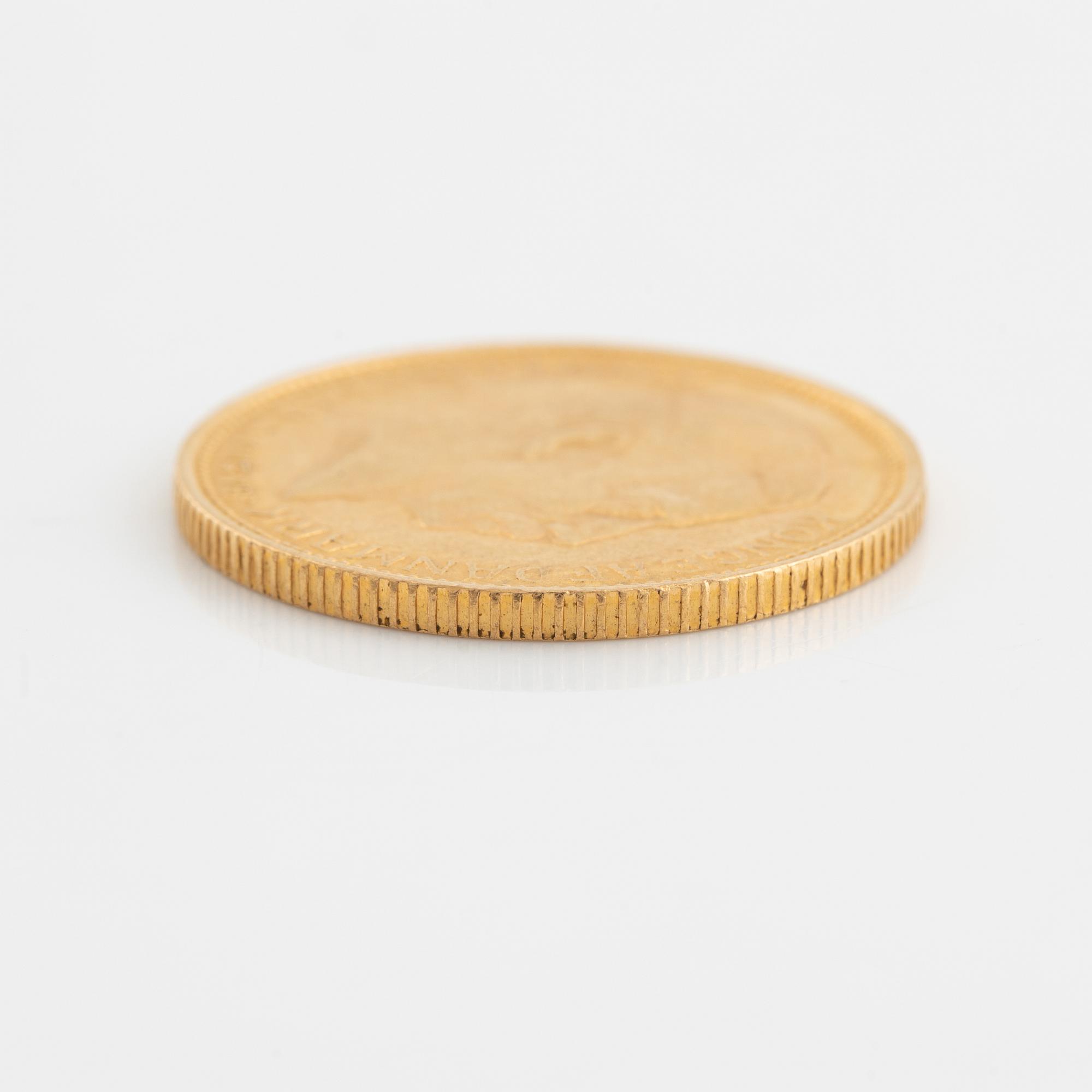 Christian X, guldmynt, Danmark, 20 kr, 1913.