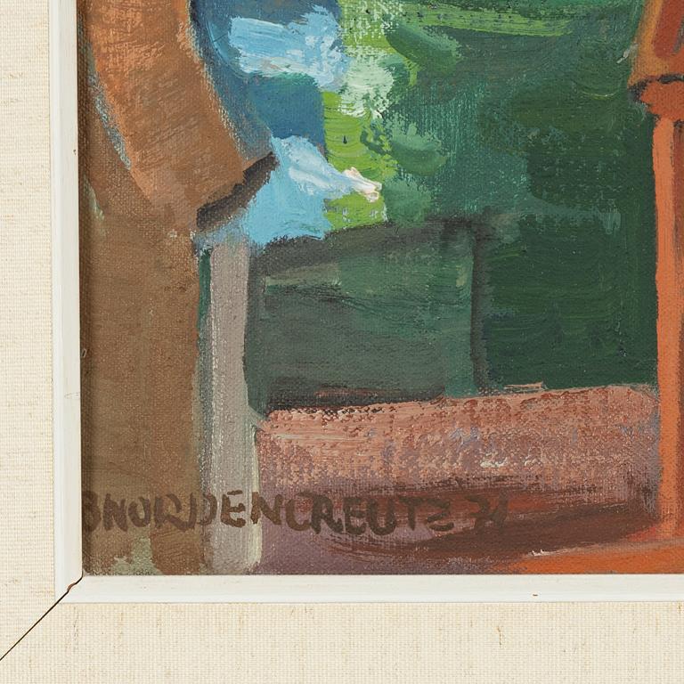 Brita Nordencreutz, oil on canvas, signed and dated -74 (?).