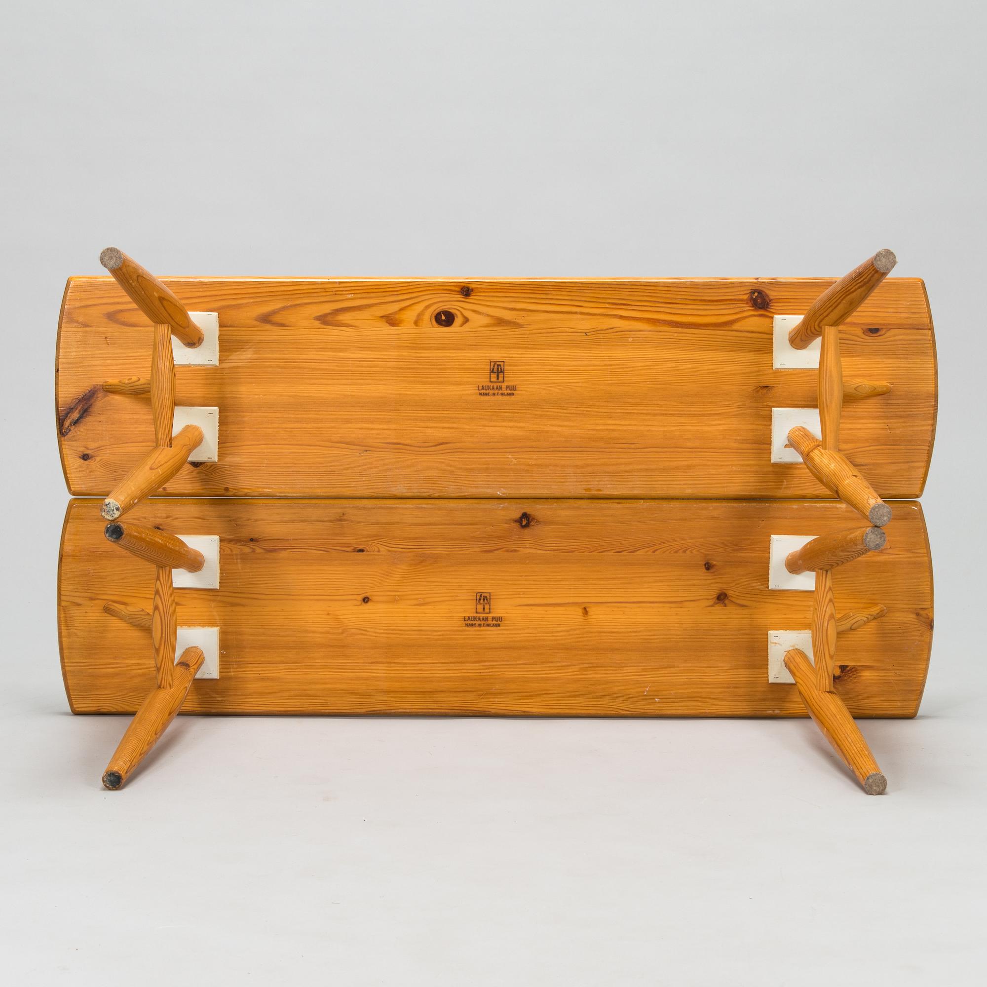 Ilmari Tapiovaara, penkkejä, 2 kpl, Laukaan puu 1970-luku.