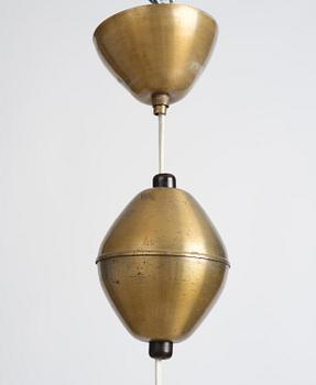 Hans Bergström, taklampa, modell "57", Swedish Modern, ateljé Lyktan, Åhus, 1950-tal.